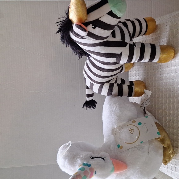 Oh Joy 2pc 12" Zebra & Swan Wearing Party Hat 2017 Target Stuffed Animal Plush - Picture 2 of 5